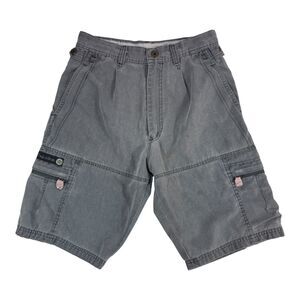 VTG Bugle Boy Cargo Shorts Boy's 16 Gray Y2K Skate Grunge Gorpcore Baggy Hip Hop